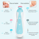Mamá usando cortaúñas eléctrico en bebé - sin miedo, sin dolor